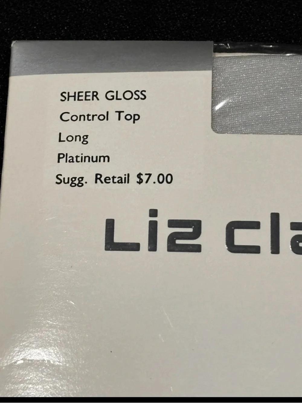 Vintage Liz Claiborne Sheer Gloss Control Top Long Pantyhose in Platinum NIP